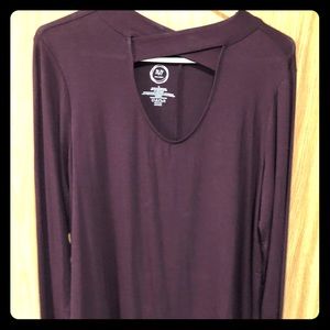 Long sleeve wine colored shirt